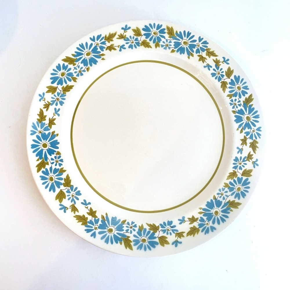 Mikasa Mediterrania Misty 4083 Serving Platter Vintage Blue Daisy Flower 12.25in